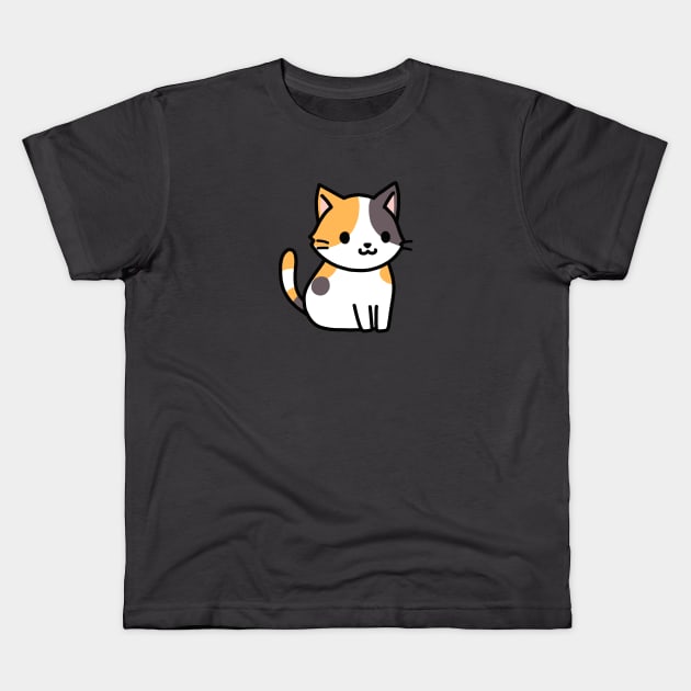 Calico Cat Kids T-Shirt by littlemandyart